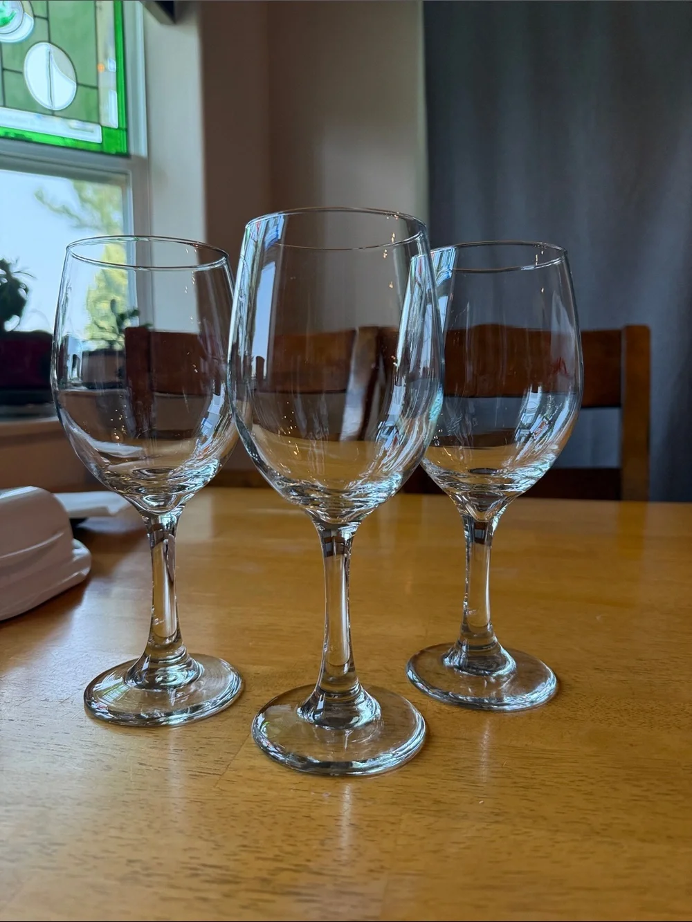 Clear Glass Wine Goblets - Set of 3